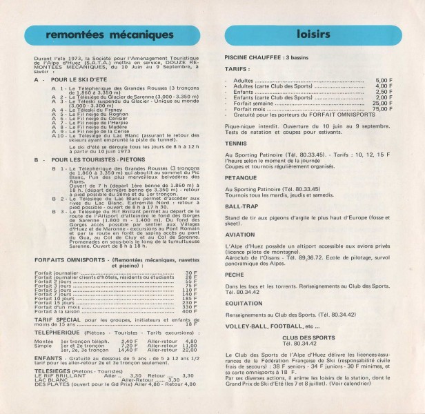 Liste remontes 1973