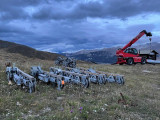 Construction TSD6 Chabrires II (Vars) - Zone de stockage  proximit de l'arrive de la piste de KL